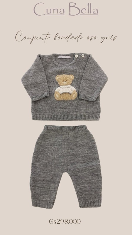 Set de nacimiento oso gris