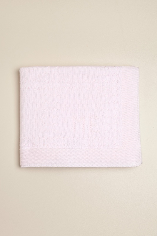 manta con cuadros de trenzas rosa