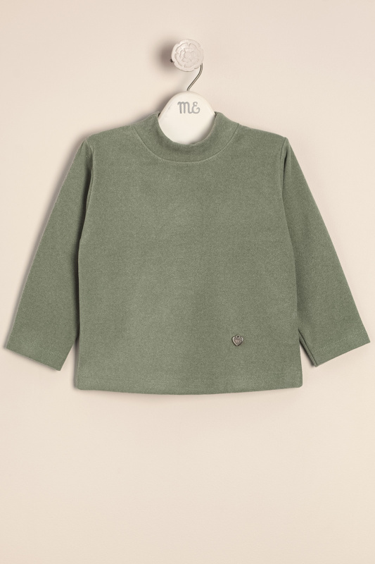 media polera de flecee verde