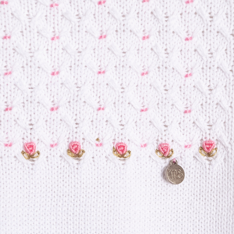 enterito de algodon bord bco/rosa