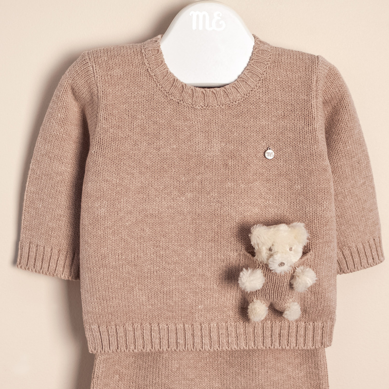 conjunto sweater bolsillito tedy beige