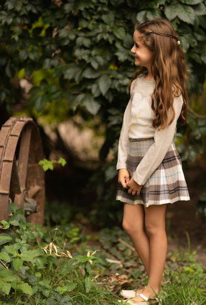 pollera escocesa tableada bond street
