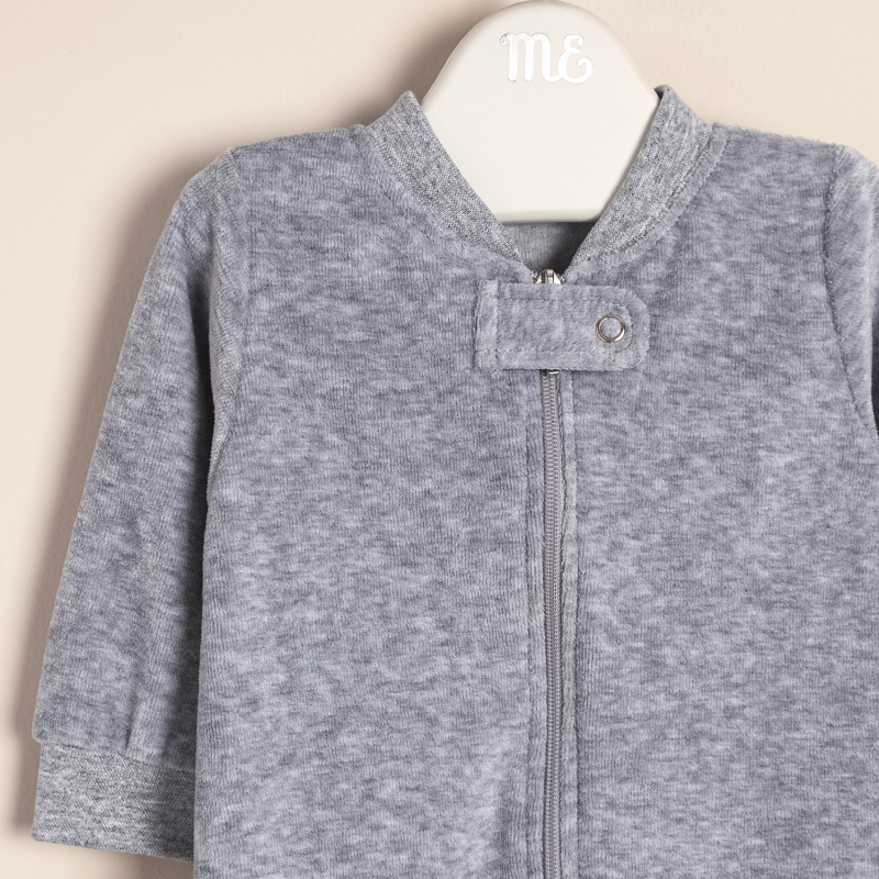 enterito plush con cierre sam gris