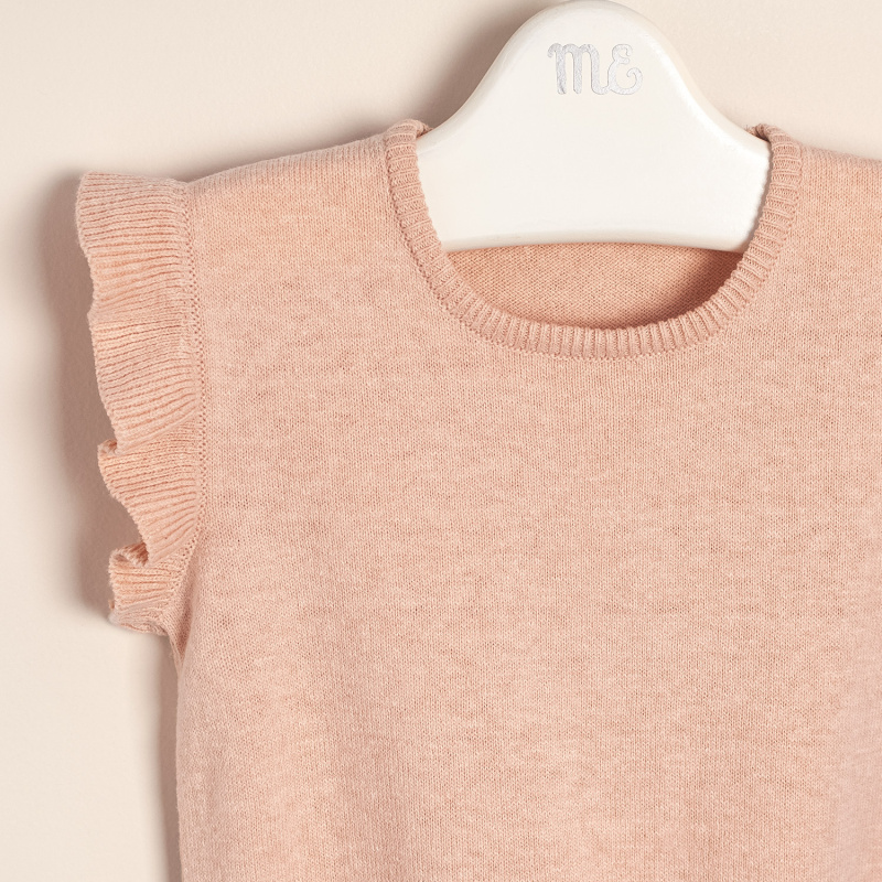 chaleco doble volado viole rosa