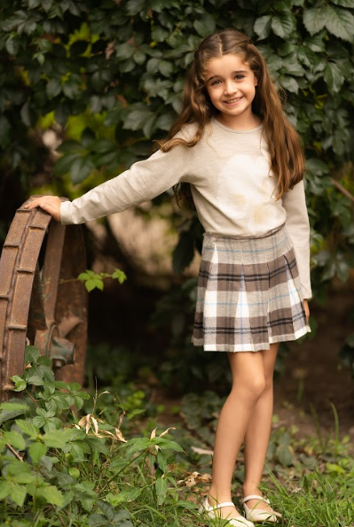 pollera escocesa tableada bond street