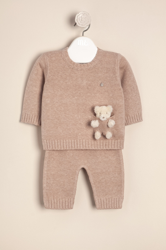 conjunto sweater bolsillito tedy beige