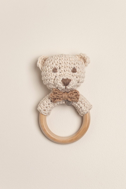 sonajero aro oso tejido
