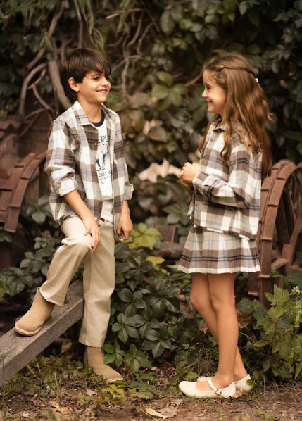 pollera escocesa tableada bond street