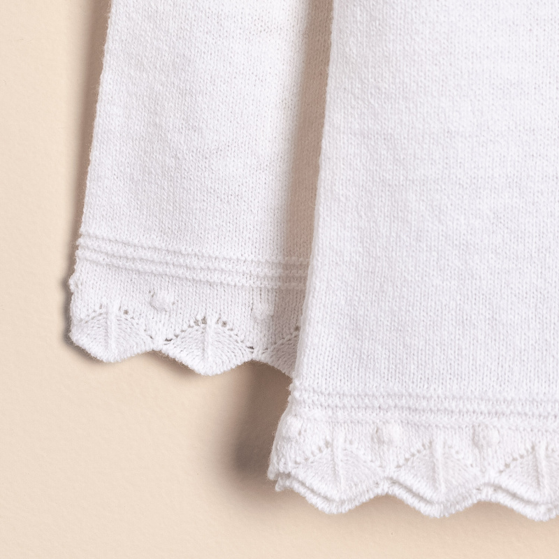 saco con doble volado bye blanco