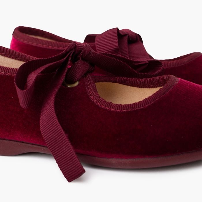 mercedita terciopelo lazo faya niña burdeos