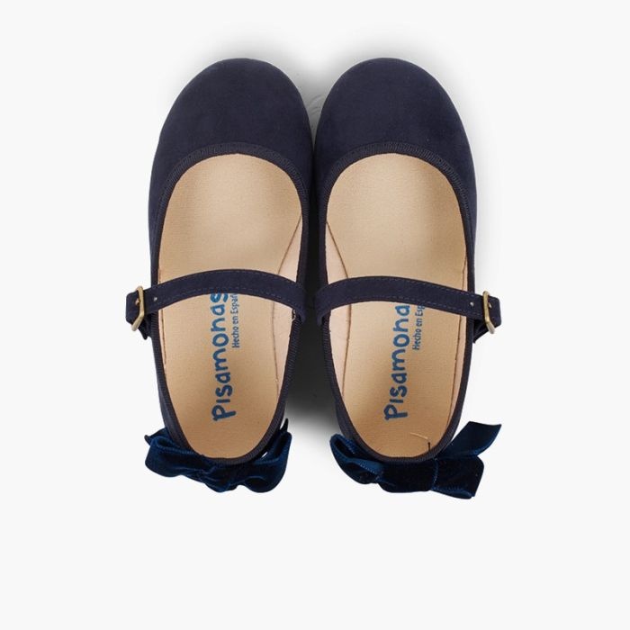 mercedita hebilla lazo trasero terciopelo azul marino