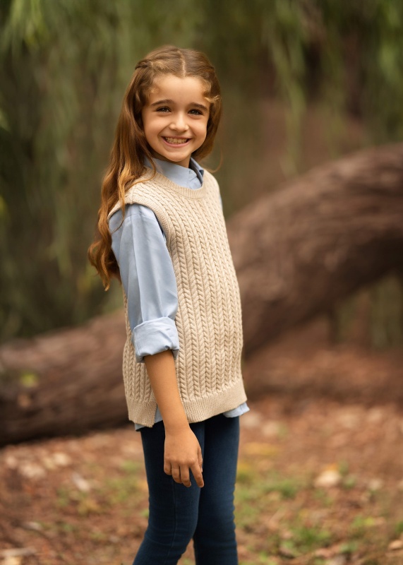 chaleco menguado zara vison