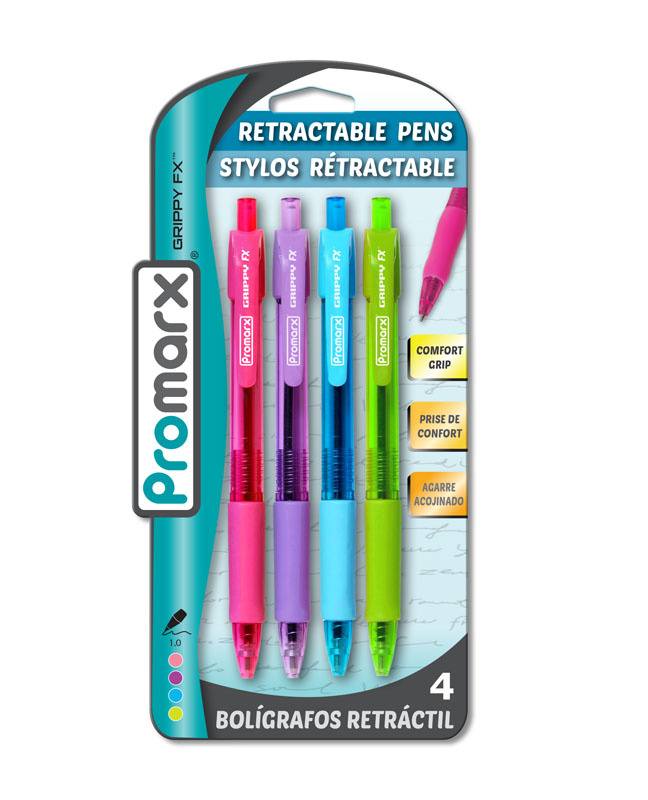 BOLIGRAFO RETRACTIL COLORES NEON 4 UNDS