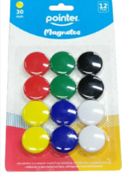 IMANES DE COLORES X12PZS