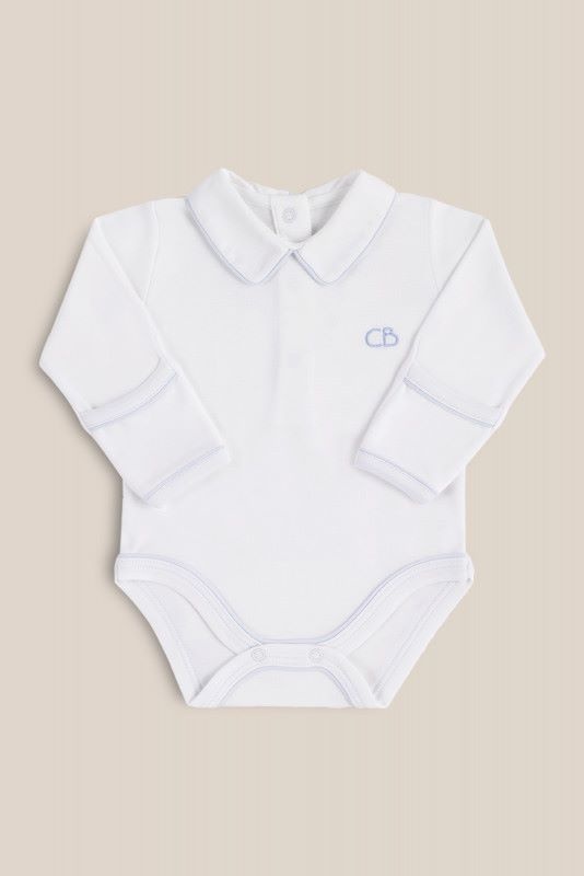 body cuello pico ml blanco/celeste