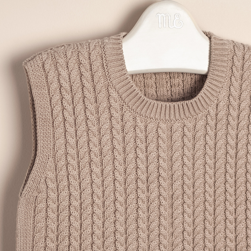 chaleco menguado zara vison