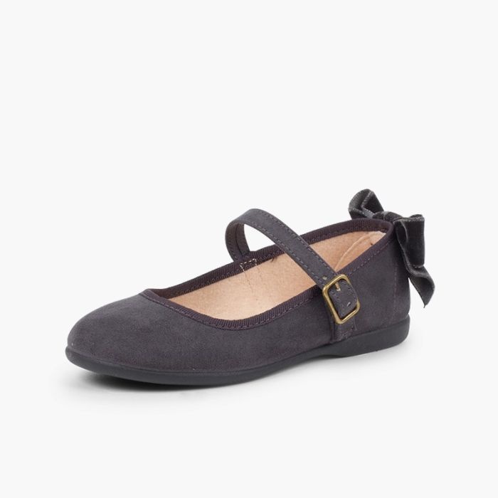 mercedita hebilla lazo trasero terciopelo gris