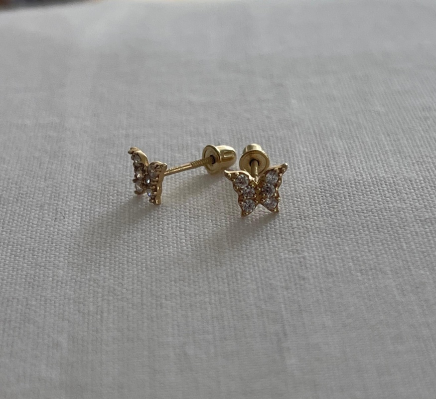 earring butterfly cz