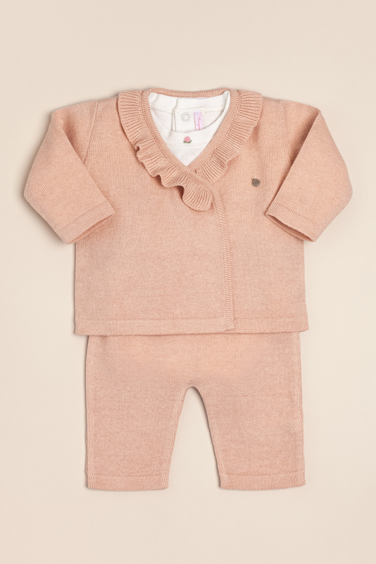 conjunto de body con saco y pantalon any rosa