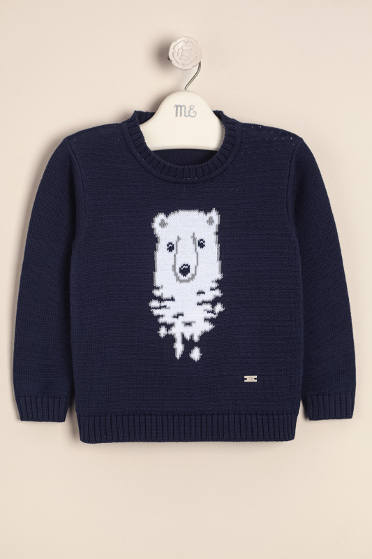 sweater con jaquard oso grizzly azul