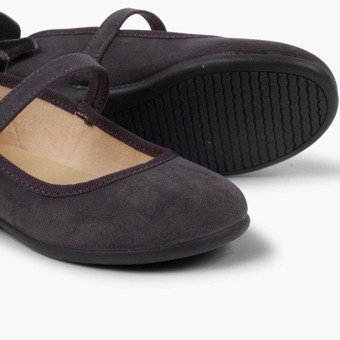 mercedita hebilla lazo trasero terciopelo gris