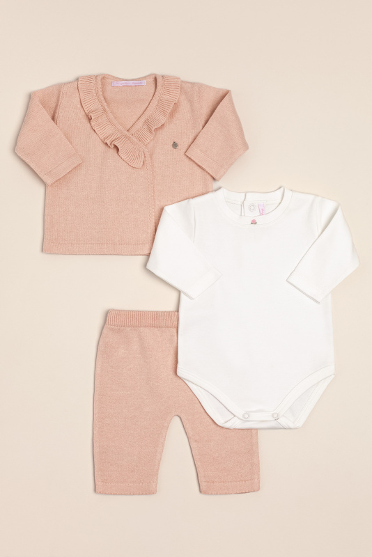 conjunto de body con saco y pantalon any rosa