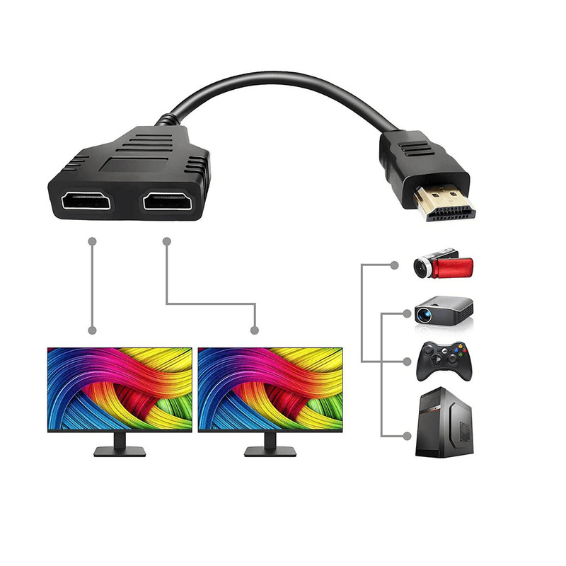Adaptador splitter HDMI x 2 Adaptador splitter HDMI x 2