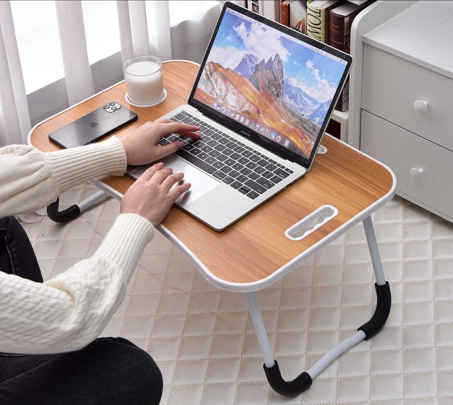 MESITA PLEGABLE PARA NOTEBOOK Y DESAYUNO MADERA