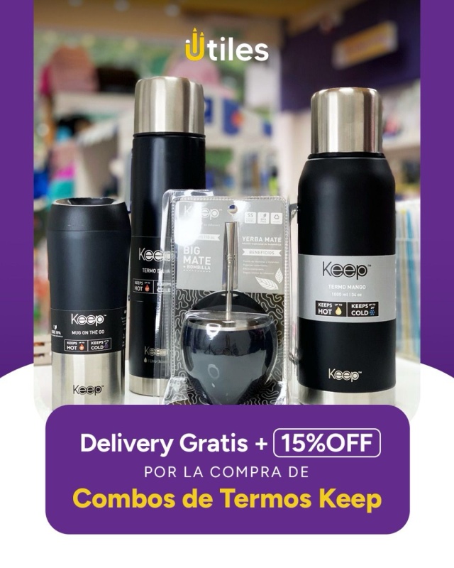 COMBOS DE TERMOS KEEP CON 15% DE DESCUENTO + DELIVERY GRATIS
