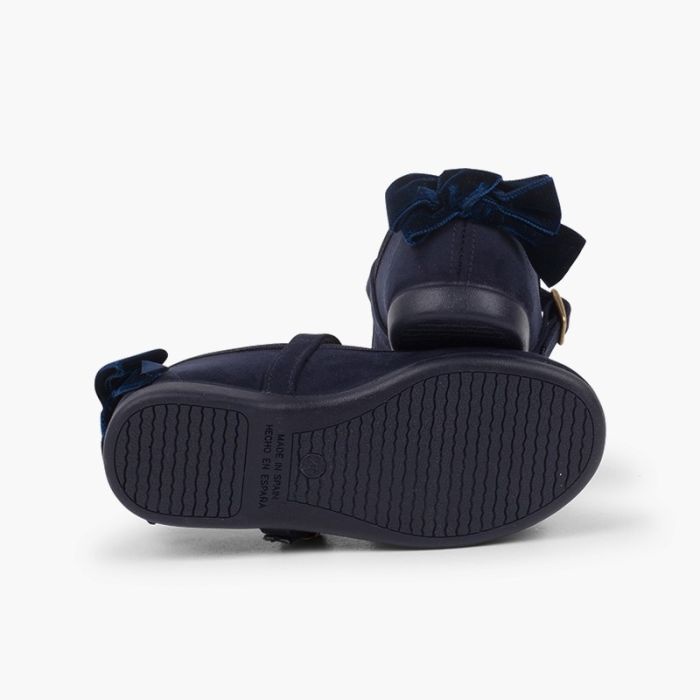 mercedita hebilla lazo trasero terciopelo azul marino