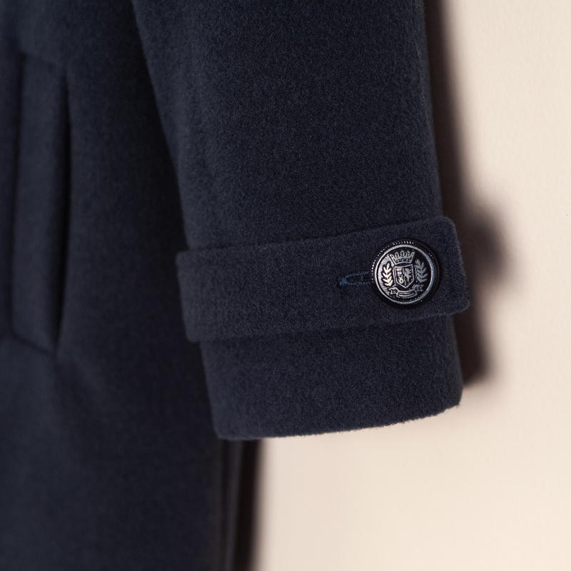 saco de paño con cuello georgio azul