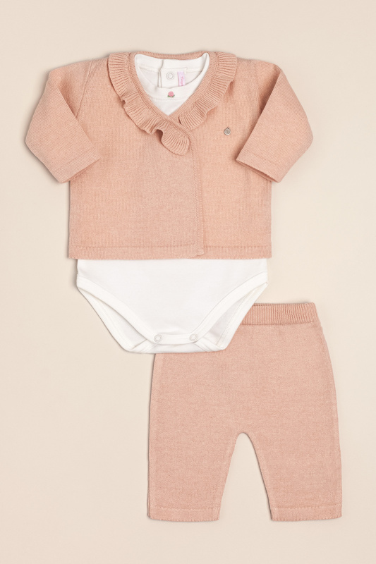 conjunto de body con saco y pantalon any rosa