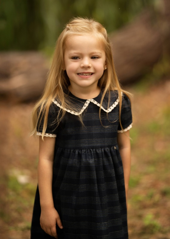 vestido escoses con puntillas marion azul