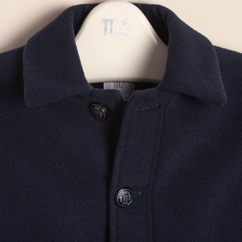 saco de paño con cuello georgio azul