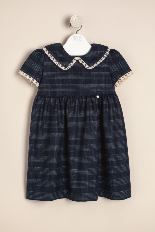 vestido escoses con puntillas marion azul