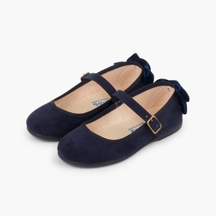 mercedita hebilla lazo trasero terciopelo azul marino