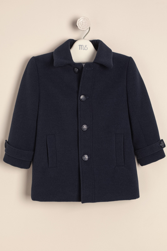 saco de paño con cuello georgio azul