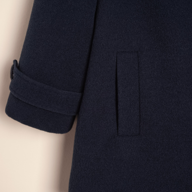 saco de paño con cuello georgio azul