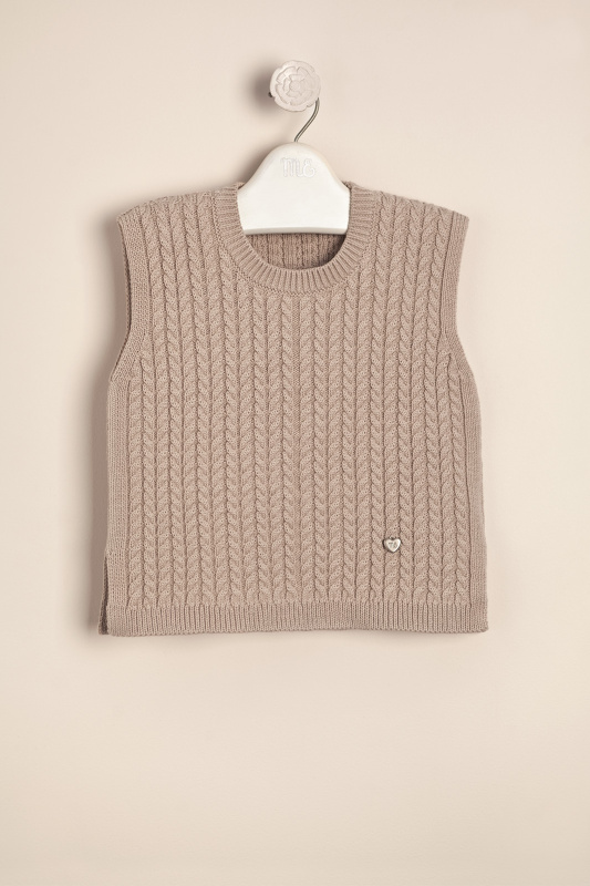 chaleco menguado zara vison