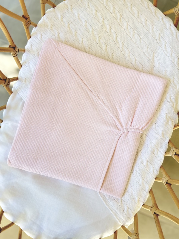 sabana cunita basica matelasse rosado 80x50x8
