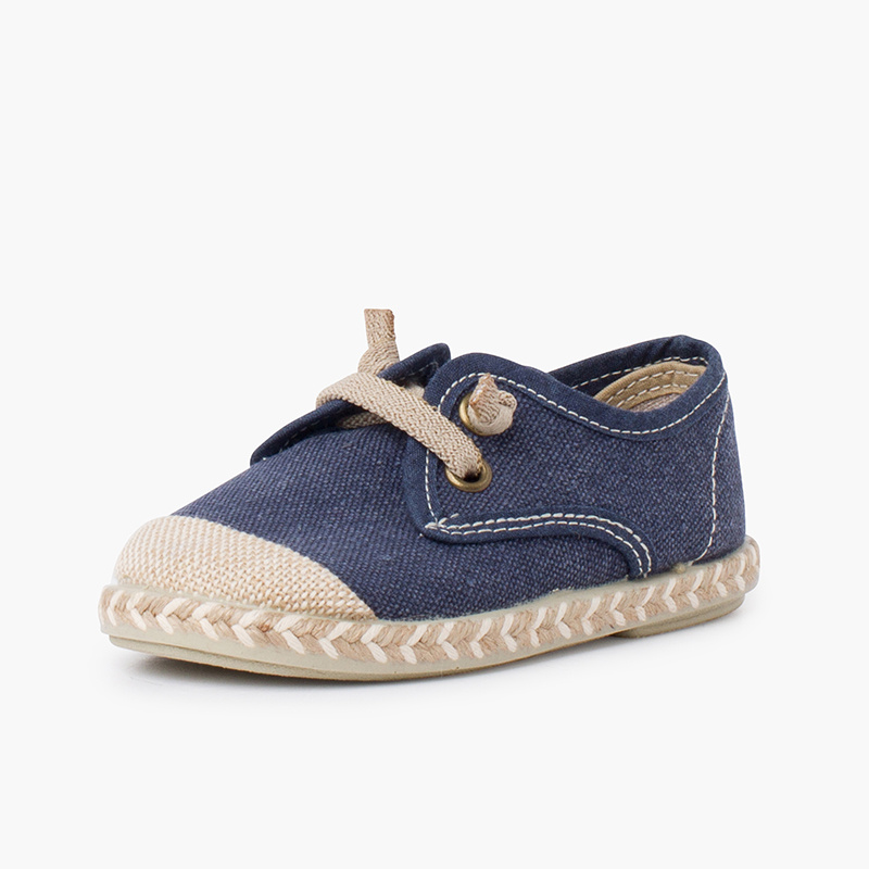 blucher niño yute azul marino