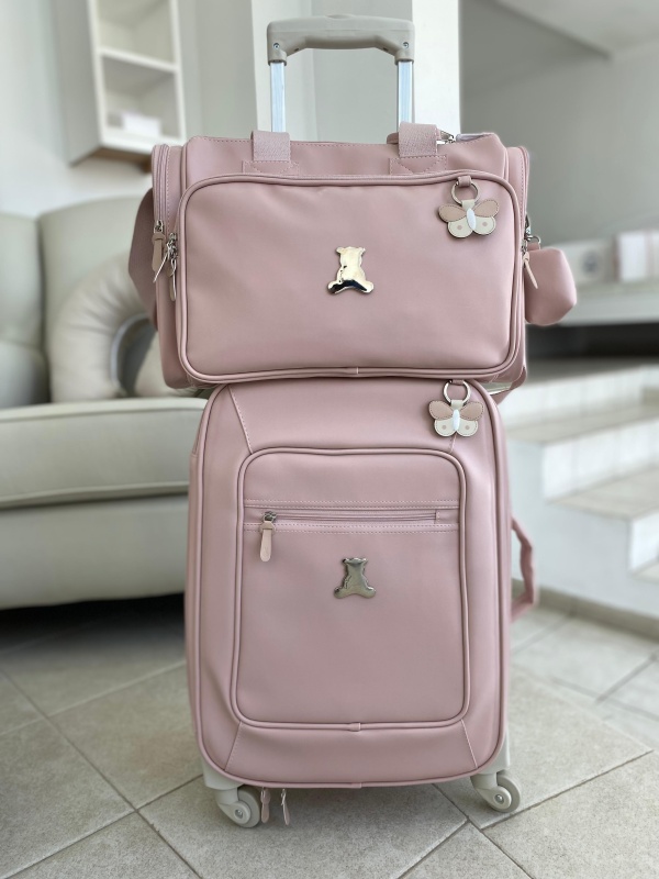 carry on borboleta rosa