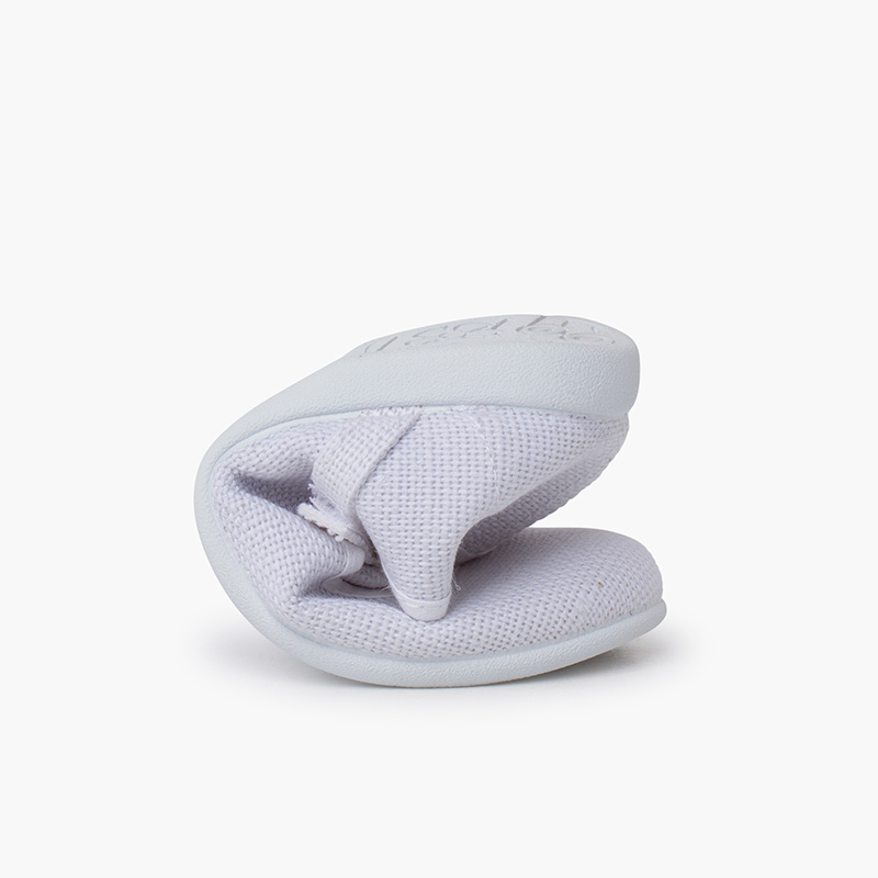 merceditas lino tira adherente boton blanco