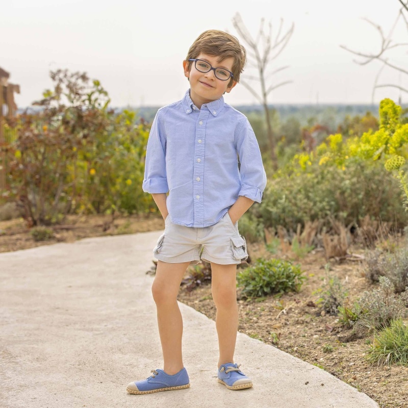 blucher niño yute azul marino