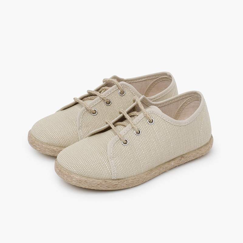 blucher lino cordones y yute beige