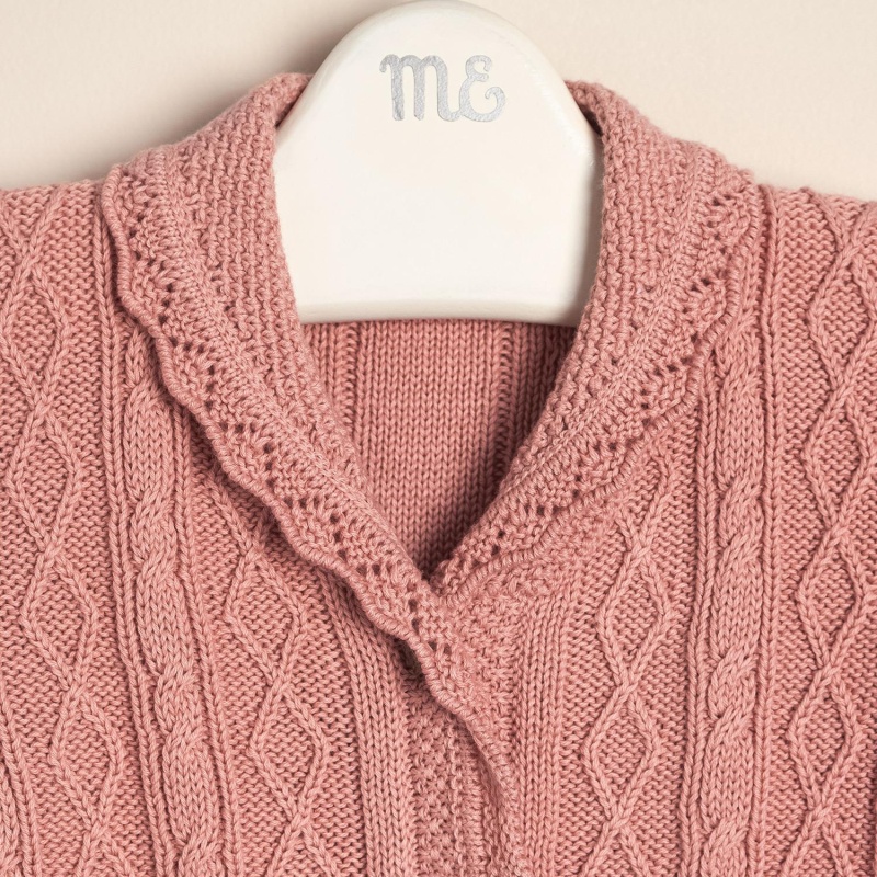 saco con cuello smocking rosa cal