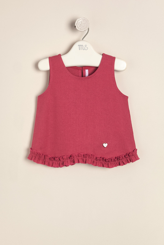 batita con volados en lino azalea