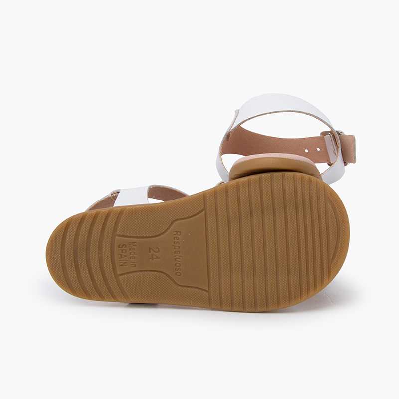 sandalias barefoot hebilla blanco