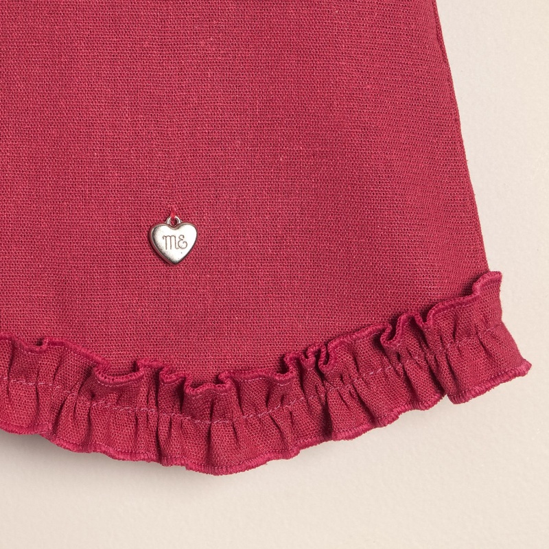 batita con volados en lino azalea