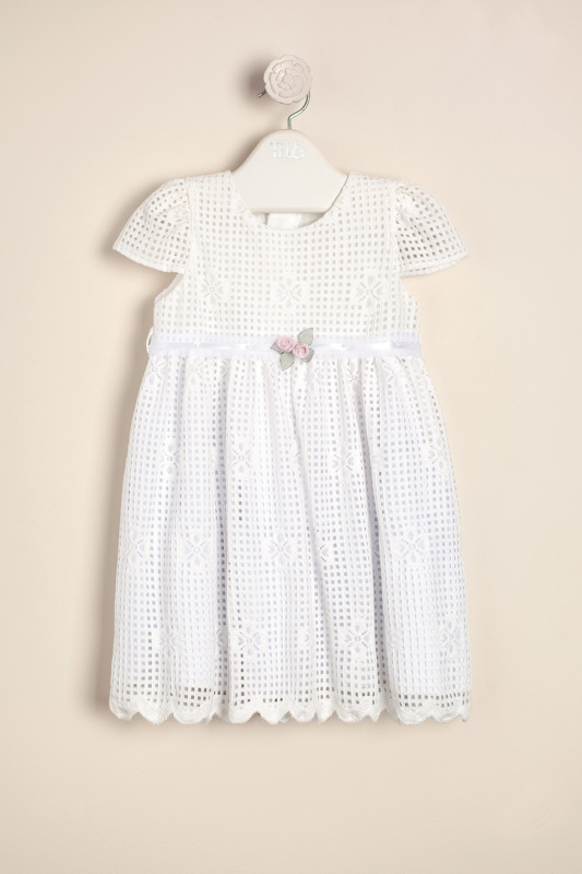 vestido en tejido calado con flores jazmin